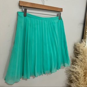 Turquoise Pleated Skirt